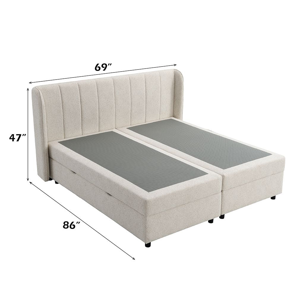 Adonia Queen Bed w/Storage – dimensions diagram