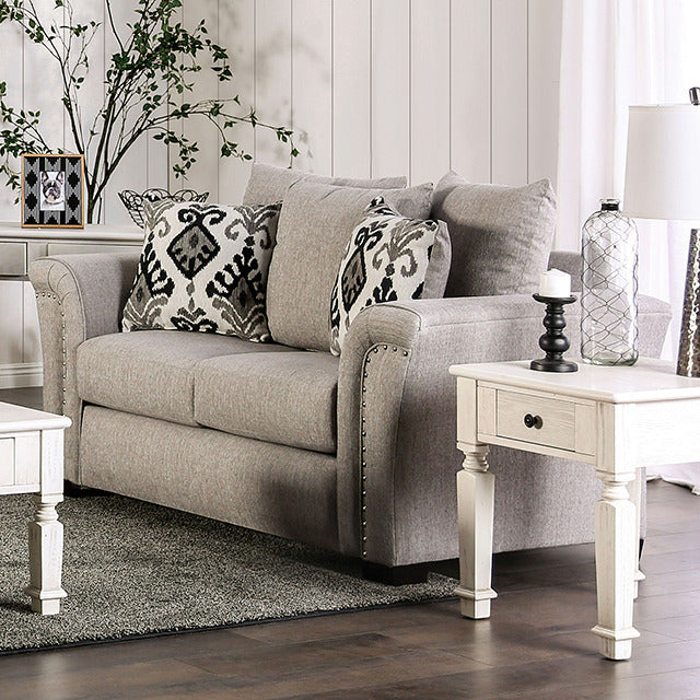 Belsize Loveseat, Light Taupe/Black