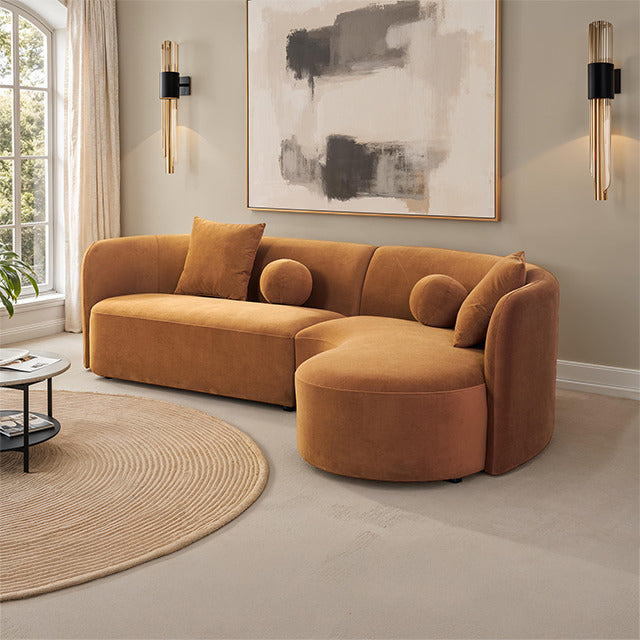 Revello Sectional, Caramel Brown