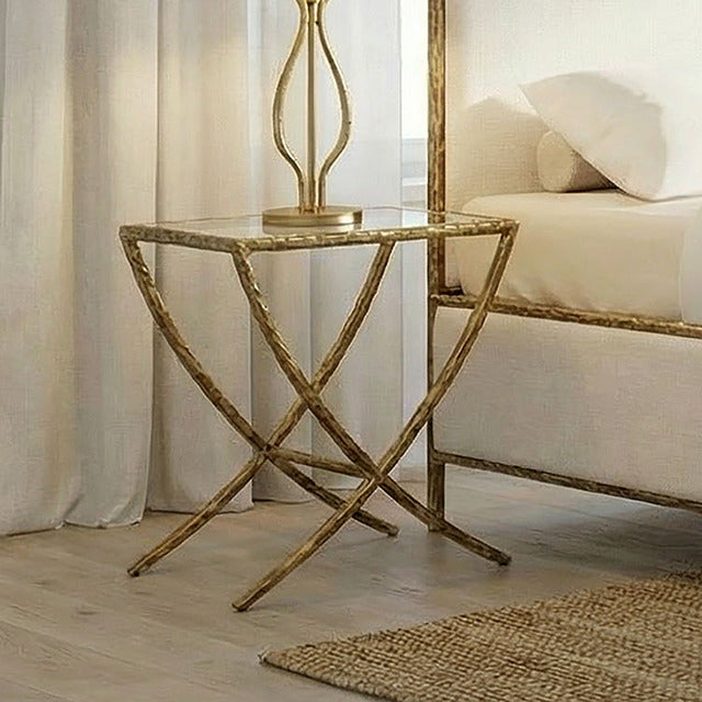 Vilna Side Table, Matte Gold - view 3