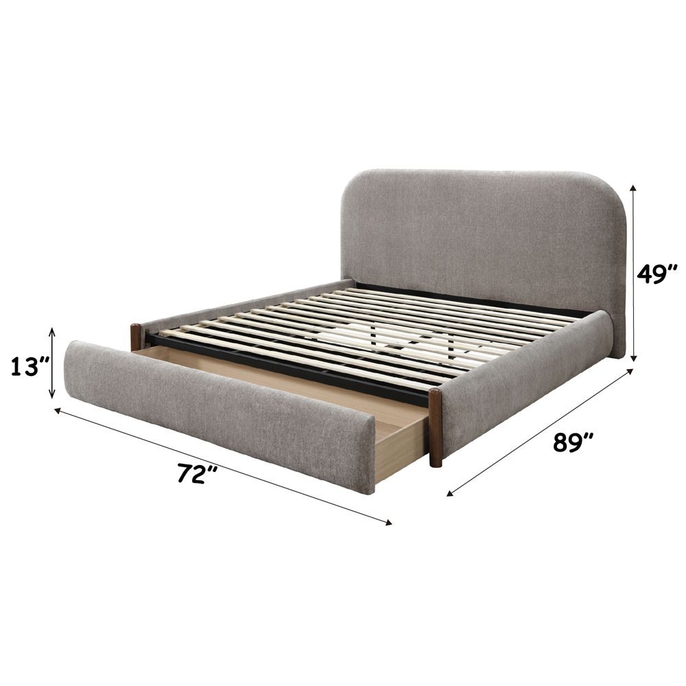 Ollya Queen Bed w/Storage – dimensions diagram