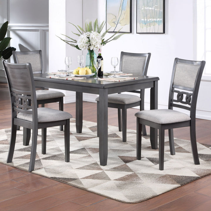 Gia 5 Pc 48" Rectangle Dining Table &amp; 4 Chairs-Gray