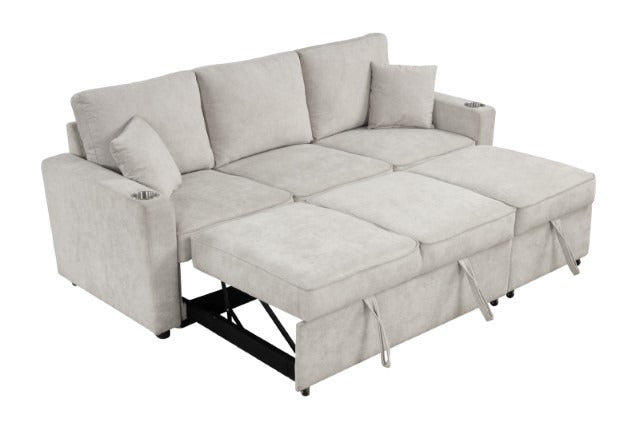 Kendal Sleeper Sofa Sectional, Beige - view 3