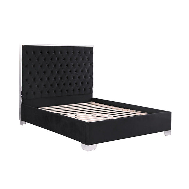 Vastano Bed, Black/Chrome