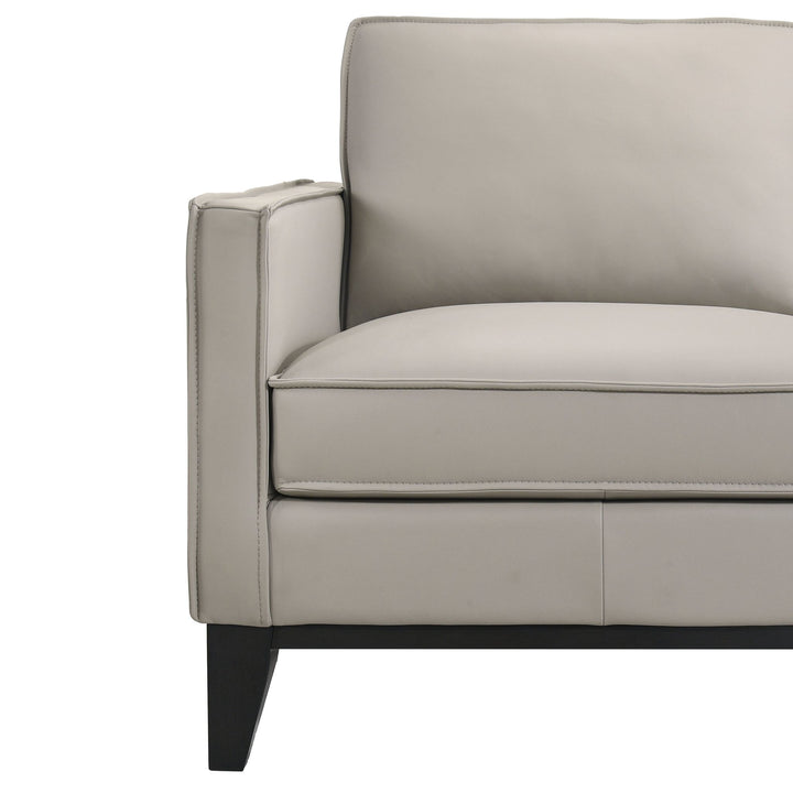 Aaron Leather Sofa-Mist Gray