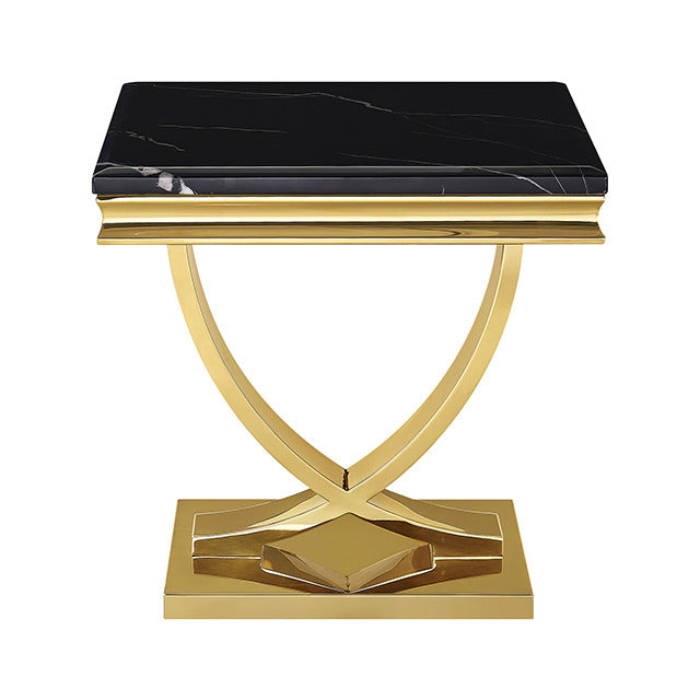 Wettingen End Table, Black/Gold