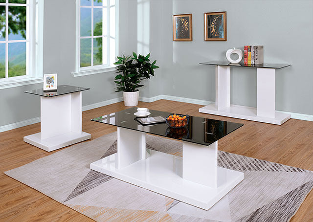 Mannedorf Sofa Table, Black/White - view 2