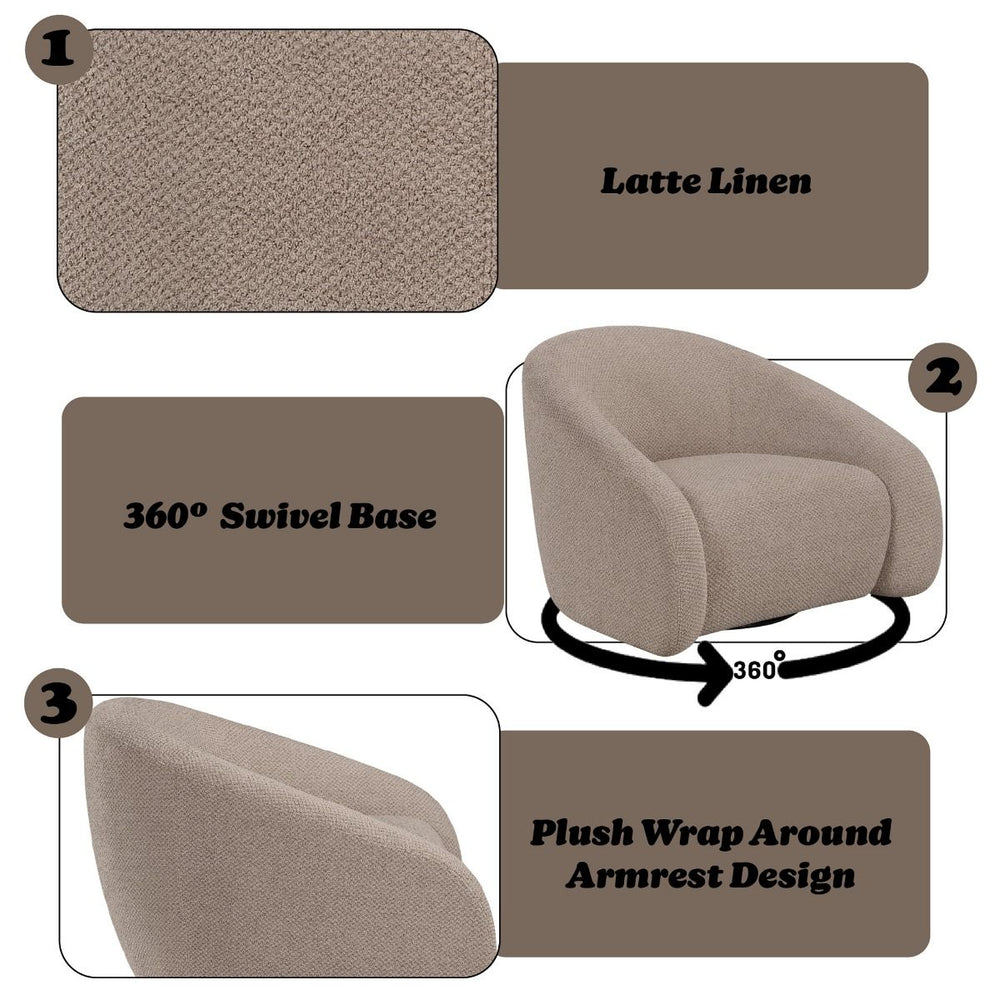 Zoey Accent Chair w/Swivel – features callout