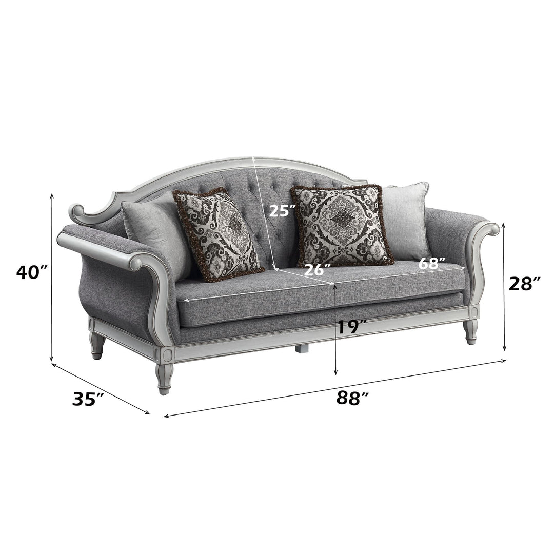 Florian Sofa W/4 Pillows – dimensions diagram