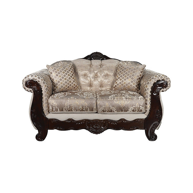 Paolini Oversized Sofa + Loveseat, Light Brown/Dark Cherry - view 4