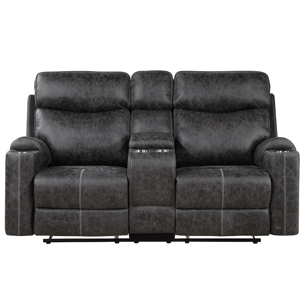 Hirah Motion Loveseat w/Console & USB Port – view 3