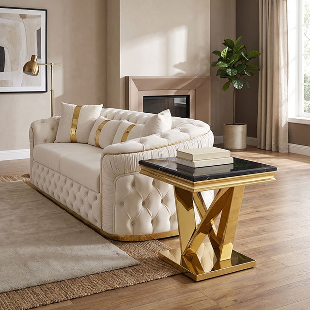 Villarsglane End Table, Black/Gold - view 5