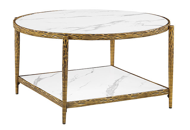 Kerna Coffee Table, Matte Gold