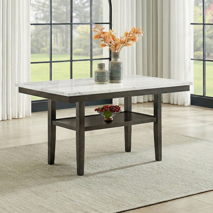 Carissa 60" Rectangle Dining Table W/storage Shelf