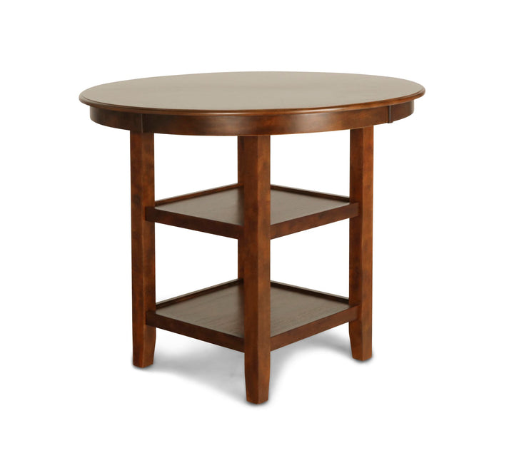 Gia 5 Pc 42" Round Counter Dining Table &amp; 4 Chairs-Brown