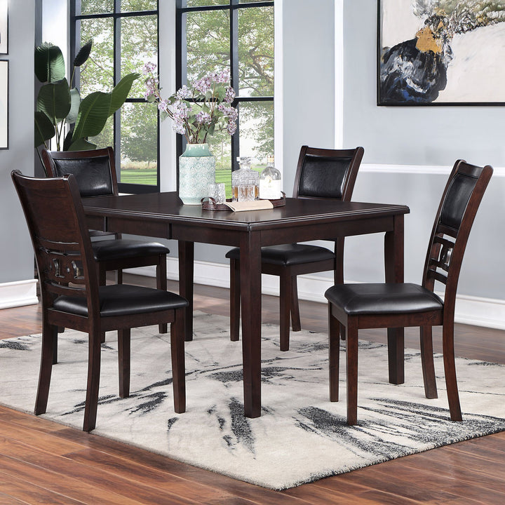Gia 5 Pc 60" Dining Table &amp; 4 Chairs-Ebony