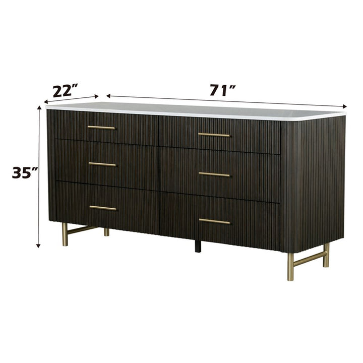 Clayten Dresser w/Marble Top – dimensions diagram