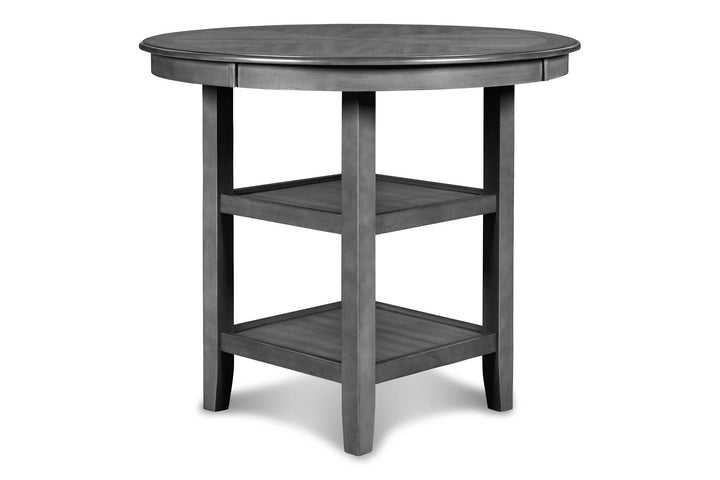 Gia 5 Pc 42" Round Counter Dining Table &amp; 4 Chairs-Gray