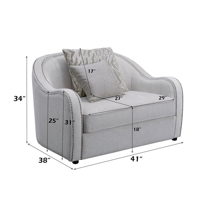 Mahler Chair W/2 Pillows – dimensions diagram