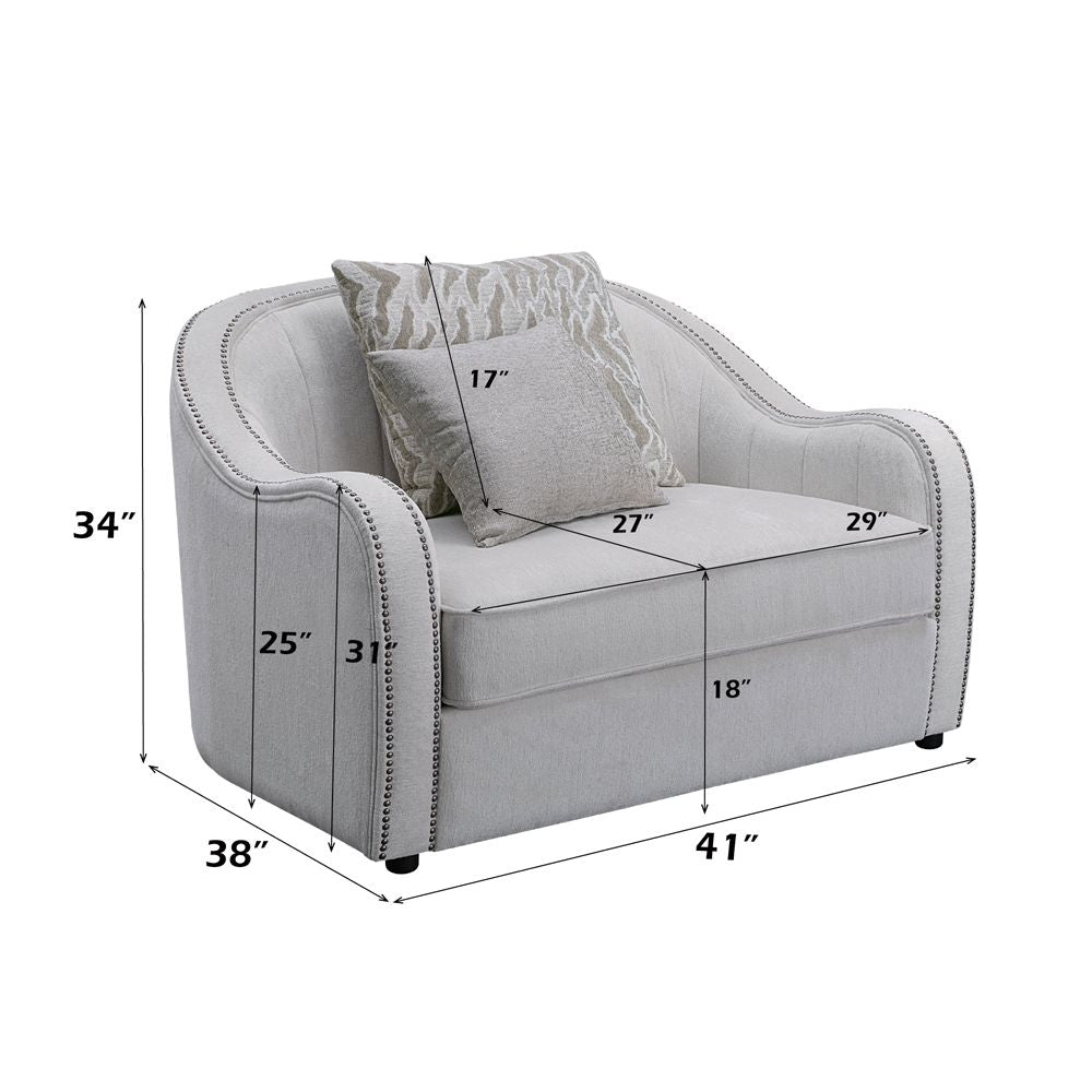 Mahler Chair W/2 Pillows – dimensions diagram