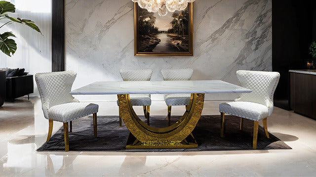 Portanova Dining Table, Gold - view 3