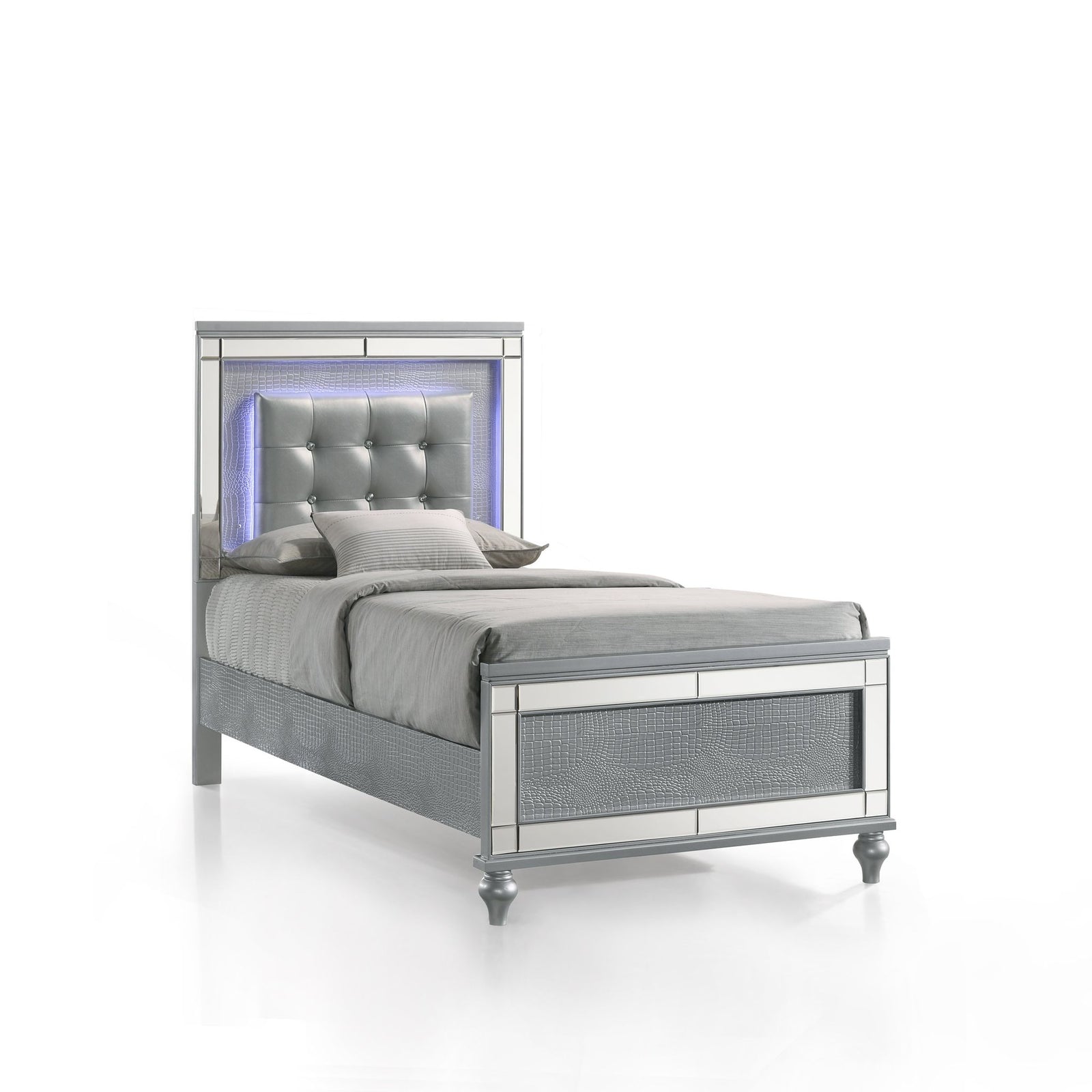 Valentino 3/3 T Headboard - Silver