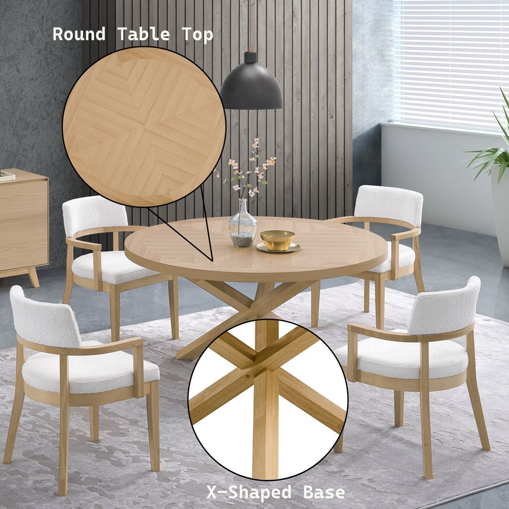 Kasem Round Dining Table – features callout