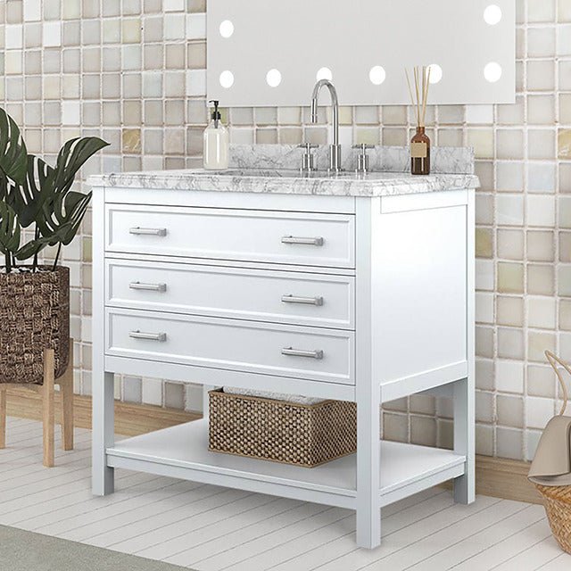 Reston 37" Vanity with Top/ Sink, White