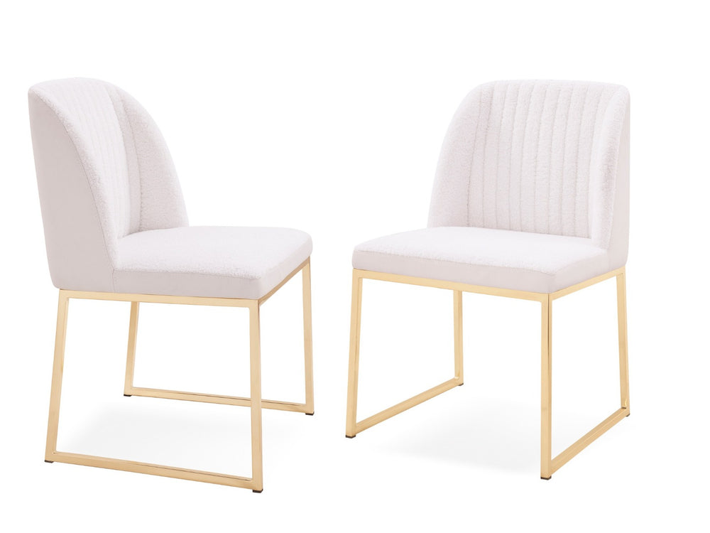 Muir - Modern White Sherpa Dining Chair (Set of 2) - View 3
