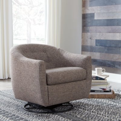 Upshur Accent Chair - Light Brown Swivel Glider Chair modern furniture Contempo Furniture