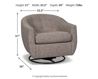 Upshur Accent Chair - Light Brown Swivel Glider Chair modern furniture Contempo Furniture