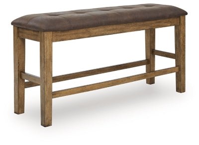 Urbinforte Counter Height Dining Bench - Light Brown Counter Bench modern furniture Contempo Furniture