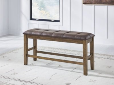 Urbinforte Counter Height Dining Bench - Light Brown Counter Bench modern furniture Contempo Furniture