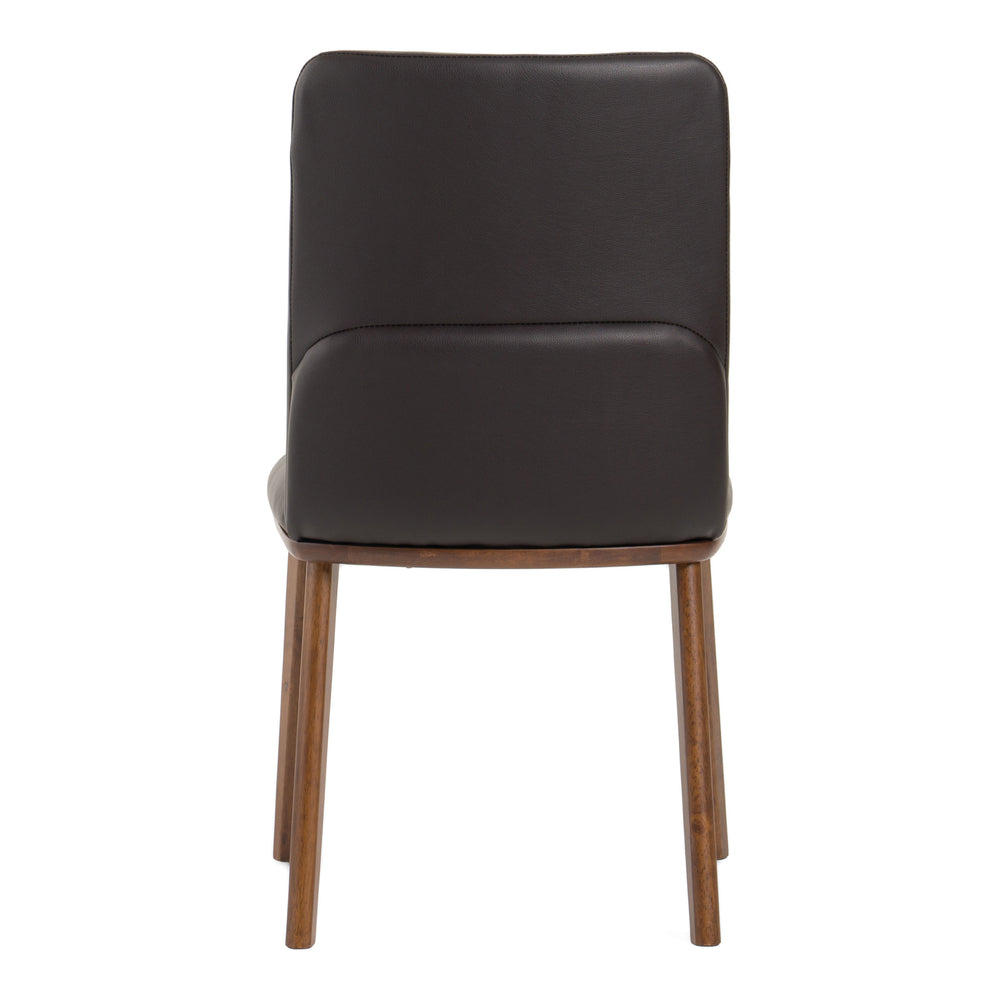 Utah - Modern Walnut and Brown Eco-Leather Dining Chair- Set of 2 - View 13