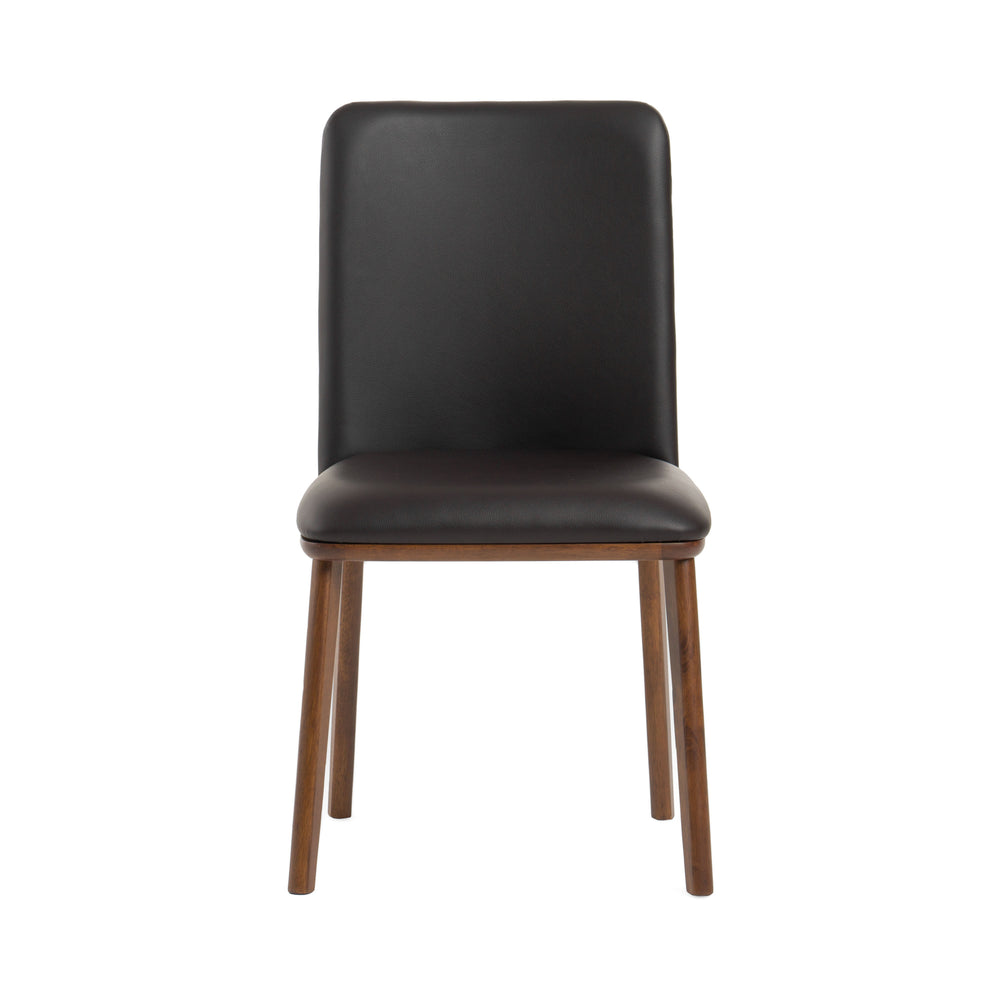 Utah - Modern Walnut and Brown Eco-Leather Dining Chair- Set of 2 - View 5