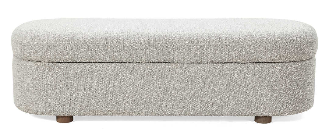Modus Furniture Mqnb88 Kiki Upholstered Hinged Storage Bench In Cotton Ball Boucle