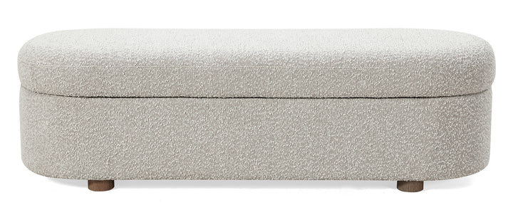 Modus Furniture Mqnb88 Kiki Upholstered Hinged Storage Bench In Cotton Ball Boucle