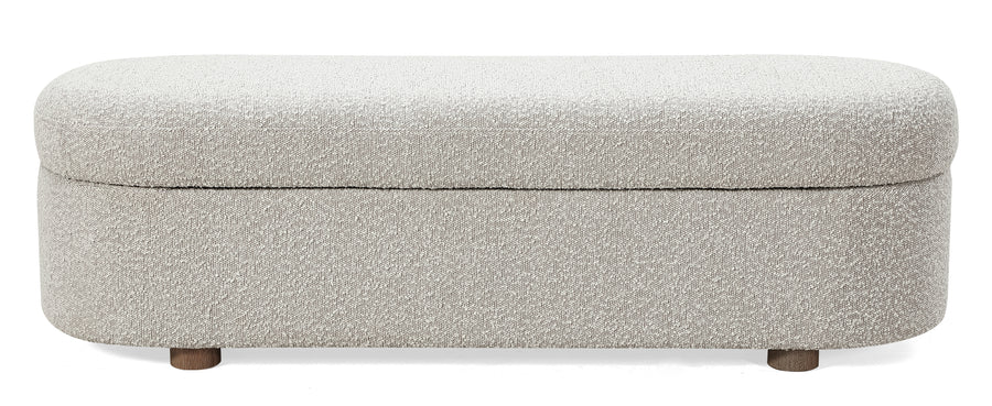 Modus Furniture Mqnb88 Kiki Upholstered Hinged Storage Bench In Cotton Ball Boucle
