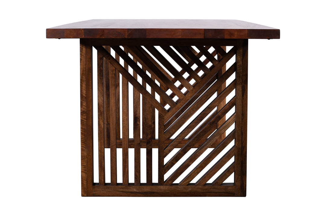 Modus Furniture Pgrr60 Fevano Solid Wood Rectangular Dining Table In Smoked Brown