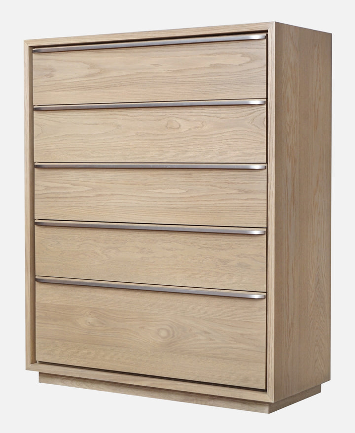 Modus Furniture Jvlh84 One Coastal Modern Five Drawer Chest In Bisque
