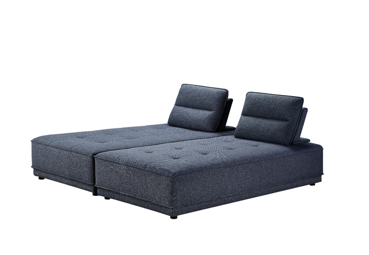 Glendale - Modern Blue Fabric Modular Sectional Sofa