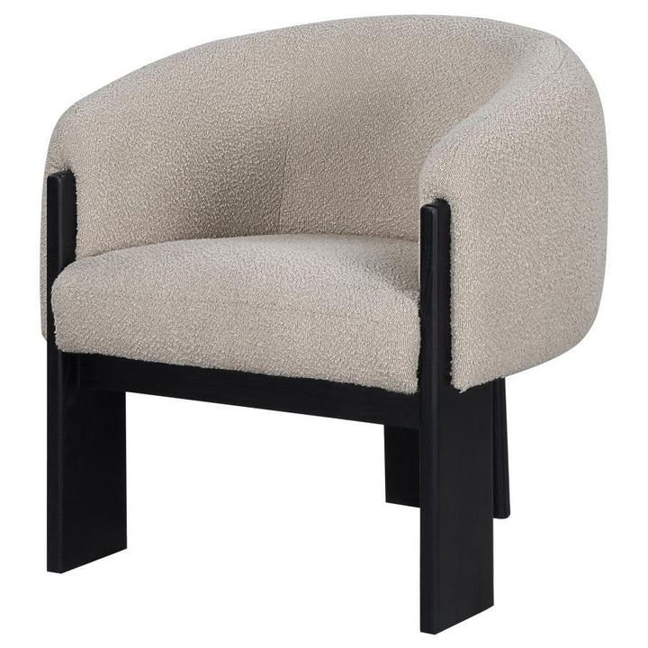 Valdez - Boucle Upholstered Barrel Back Accent Chair - Beige Accent Chair modern furniture Contempo Furniture