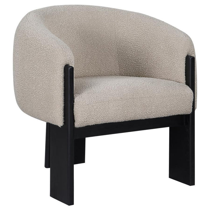 Valdez - Boucle Upholstered Barrel Back Accent Chair - Beige Accent Chair modern furniture Contempo Furniture