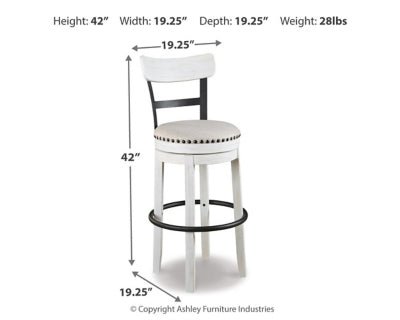 Valebeck Bar Height Bar Stool - White Bar Height (28" - 30") modern furniture Contempo Furniture