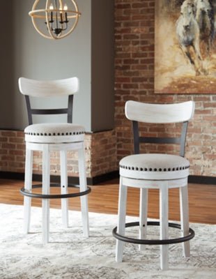 Valebeck Bar Height Bar Stool - White Bar Height (28" - 30") modern furniture Contempo Furniture