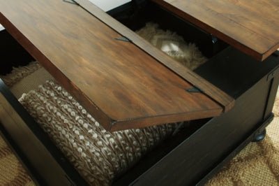 Valebeck Coffee Table with Lift Top - Dark Brown Cocktail Table modern furniture Contempo Furniture