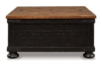 Valebeck Coffee Table with Lift Top - Dark Brown Cocktail Table modern furniture Contempo Furniture