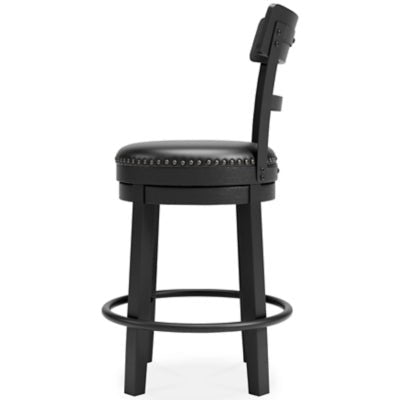 Valebeck Counter Height Bar Stool - Black Counter Height (24" - 27") modern furniture Contempo Furniture