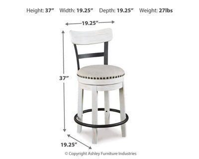 Valebeck Counter Height Bar Stool - White Counter Height (24" - 27") modern furniture Contempo Furniture