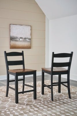 Valebeck Counter Height Barstool - Black Stool Set modern furniture Contempo Furniture